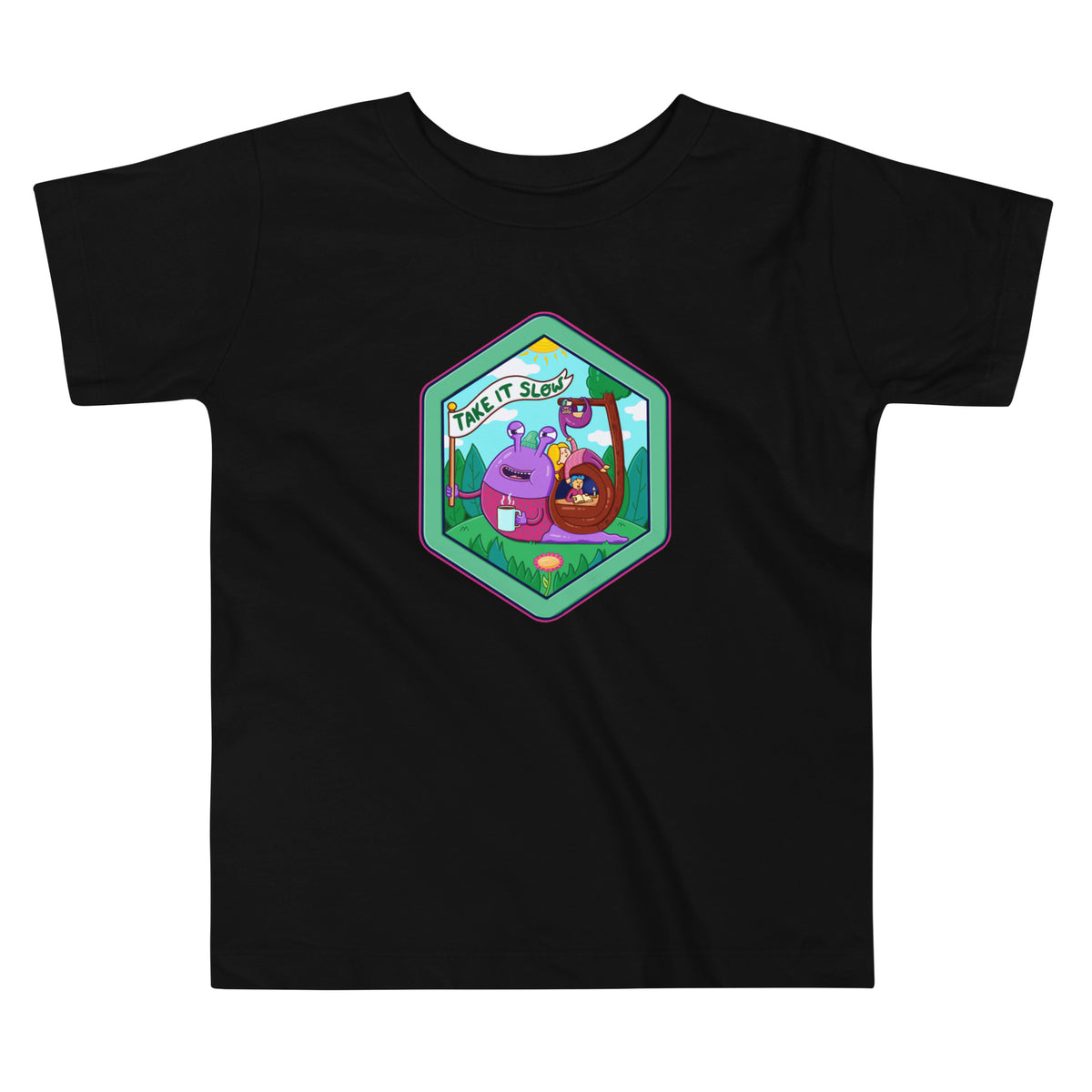 Toddler tee with a friendly snail illustration, a sweet birthday gift for little kids