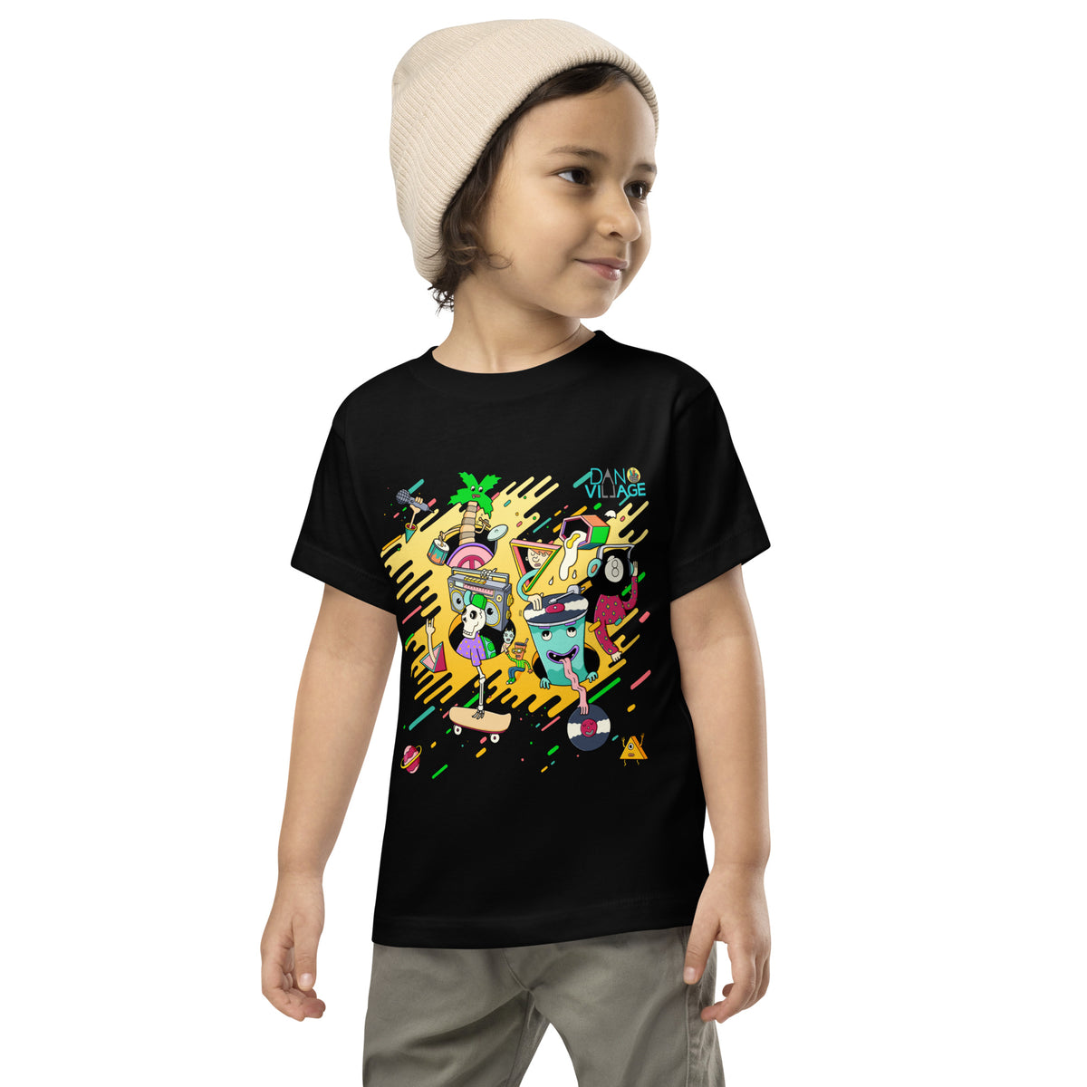 Street style kids t-shirt with original music artwork from Danvillage Art Lab