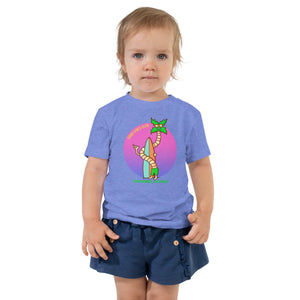 Good Vibes Club Santa Barbara California Palm Tree Surfer Toddler Short Sleeve Tee