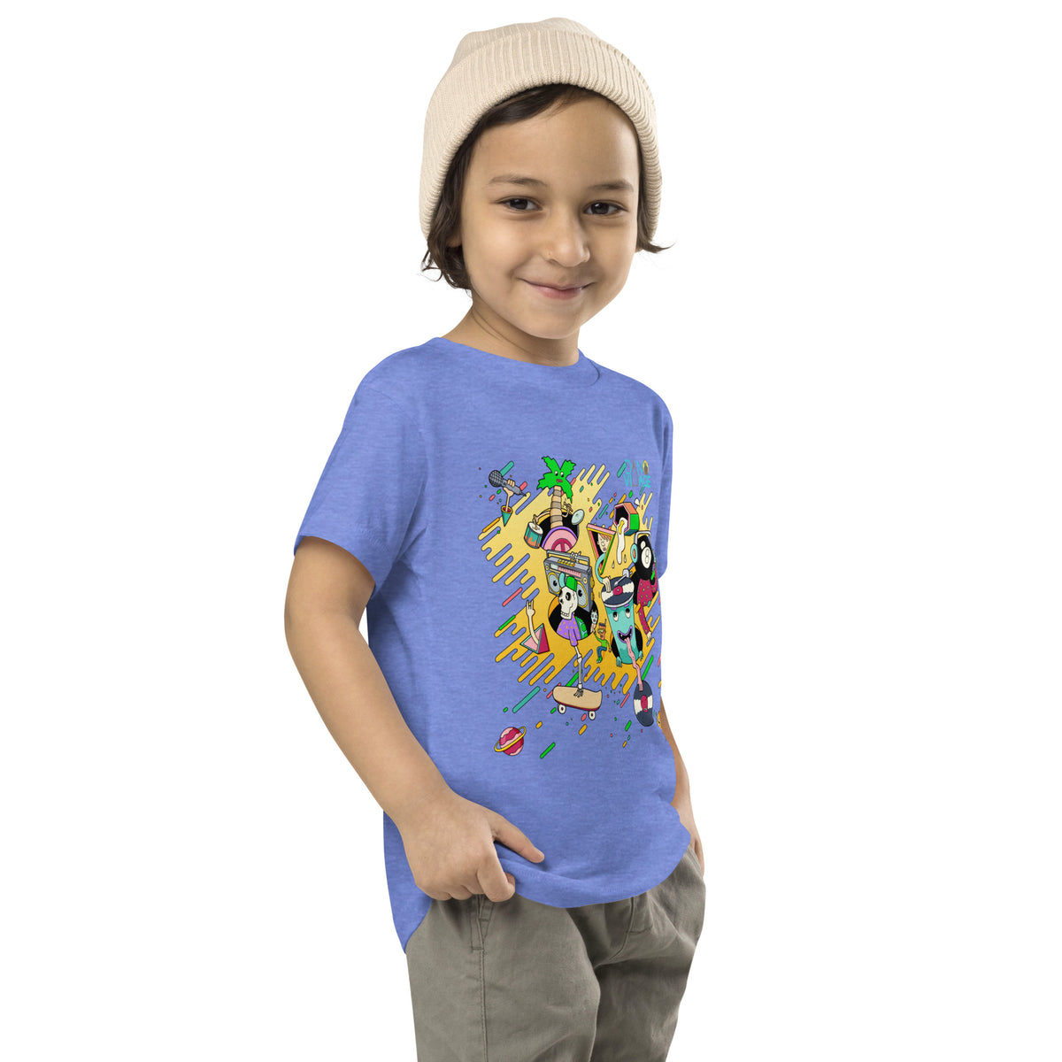 Making Beats illustrated toddler shirt drawn in Santa Barbara by Daniel Sulzberg