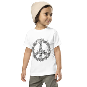 Peace Doodle Retro Sign illustration summer natural Kids Toddler Short Sleeve Tee