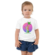 Load image into Gallery viewer, Good Vibes Club Santa Barbara California Palm Tree Surfer Toddler Short Sleeve Tee