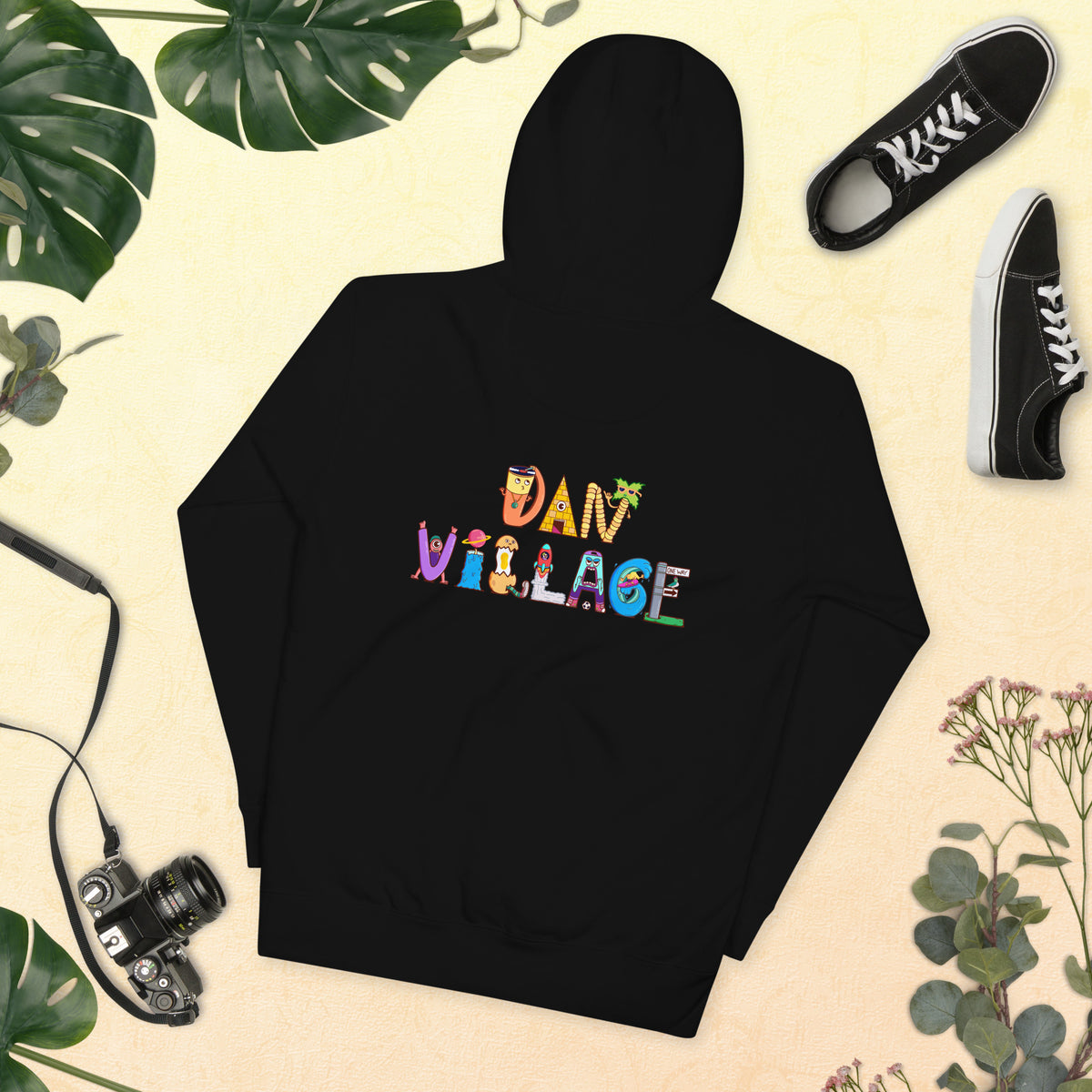 Graphic hoodie featuring an imperfect illustrated peace symbol by Daniel Sulzberg