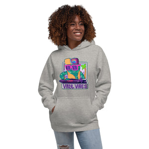 Vinyl Vibes Cool Hipster Music Record player Unisex Hoodie