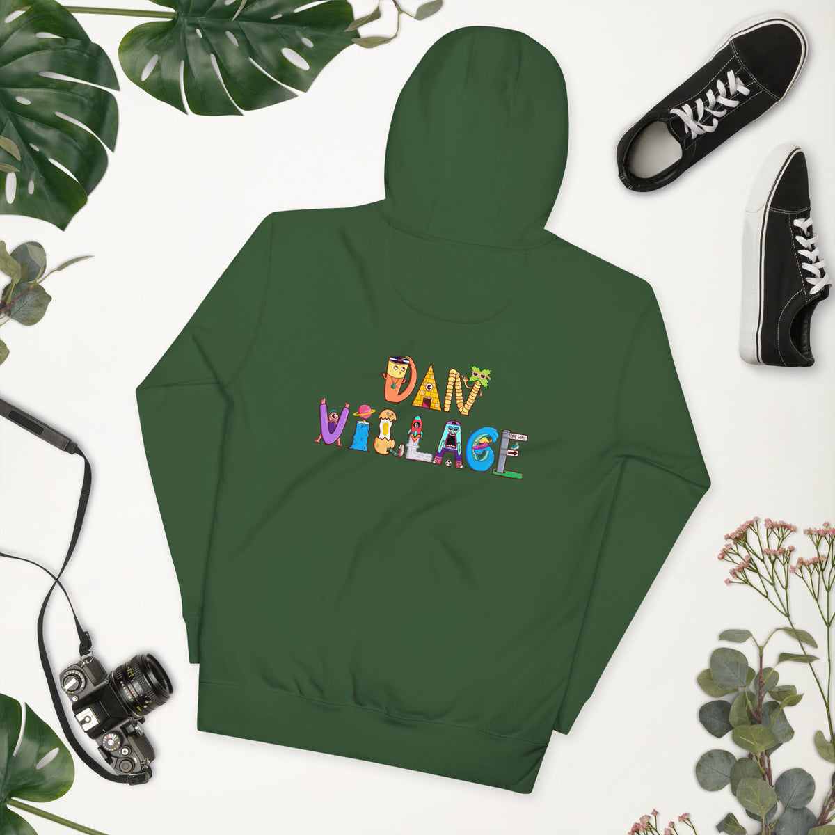 Hand-drawn peace sign graphic sweatshirt with a loose, friendly illustrated line