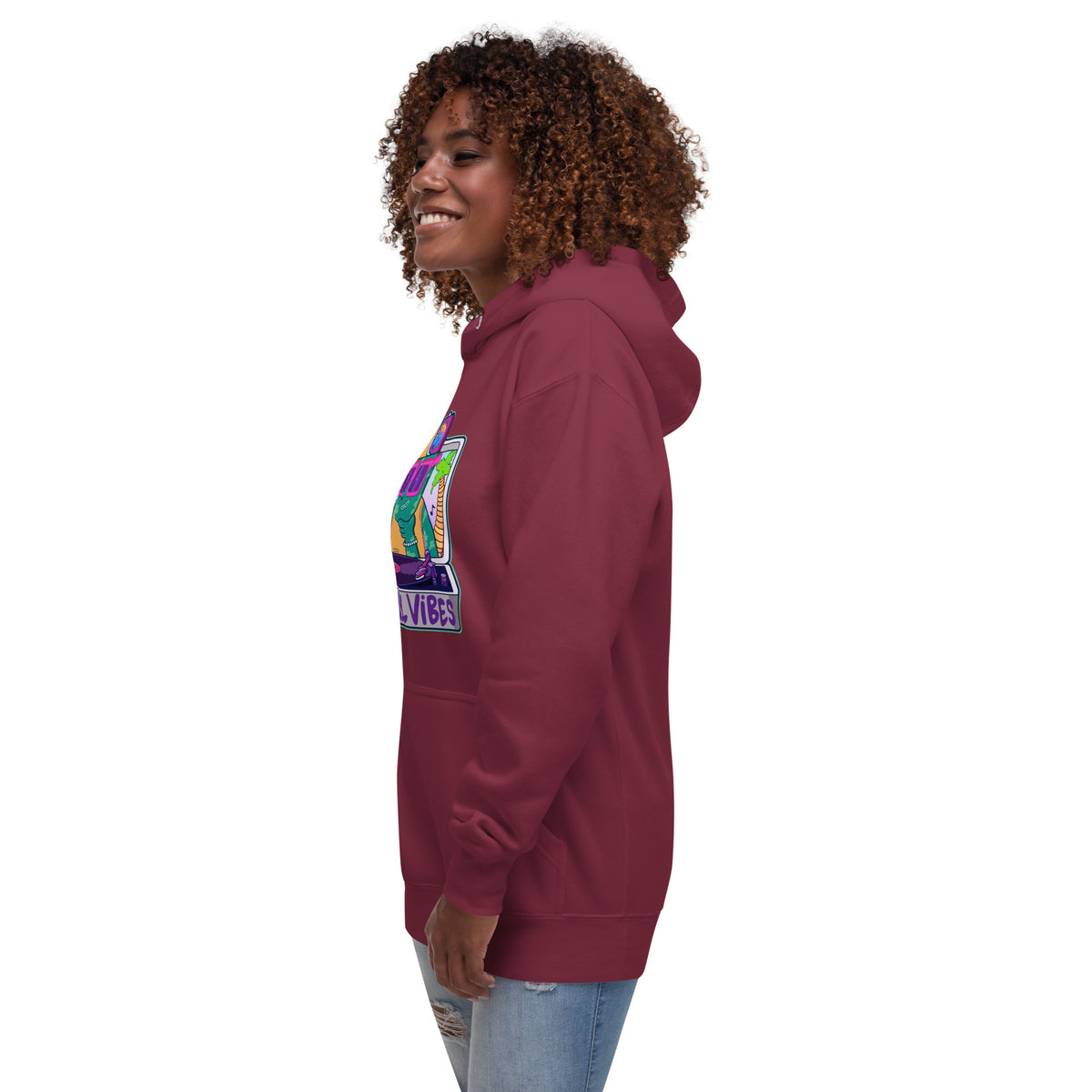 Vinyl Vibes music lover sweatshirt, an original retro record player graphic