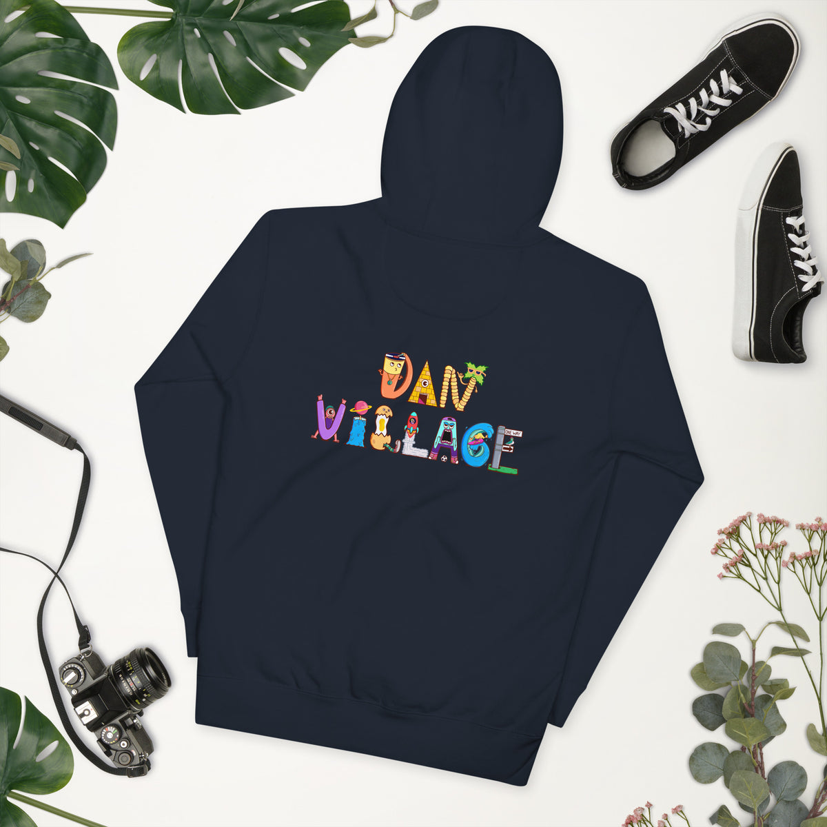 Everyday graphic hoodie with an original illustrated peace sign, not stock art