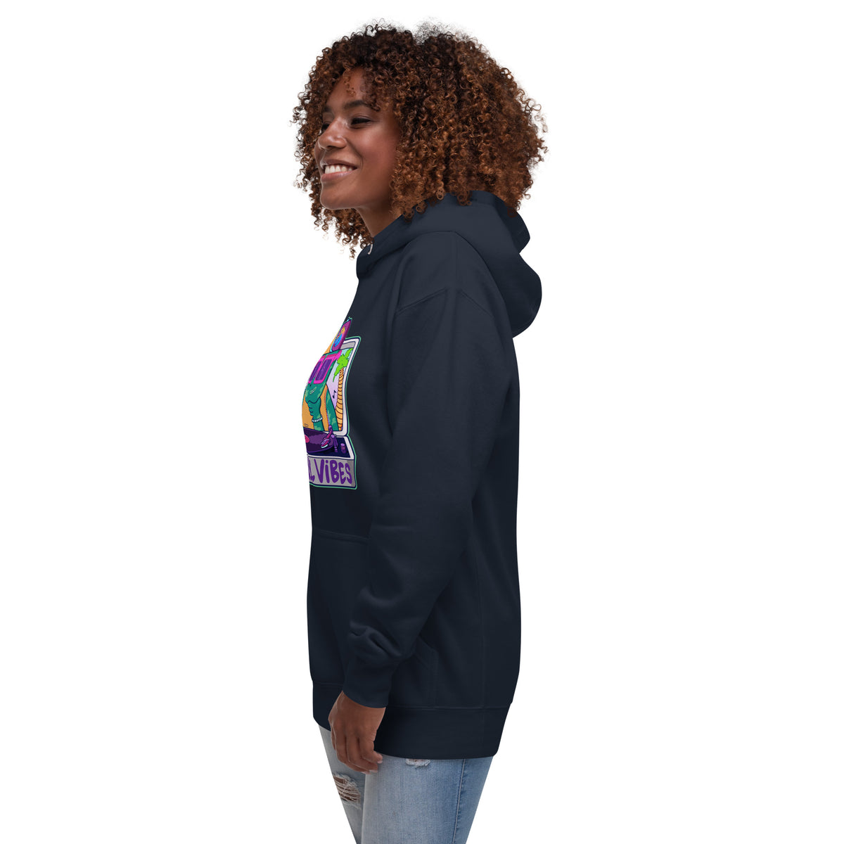 Gift-ready hoodie for record collectors, featuring a bold turntable design