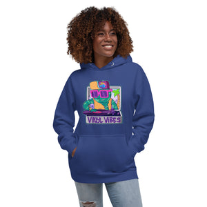 Vinyl Vibes Cool Hipster Music Record player Unisex Hoodie