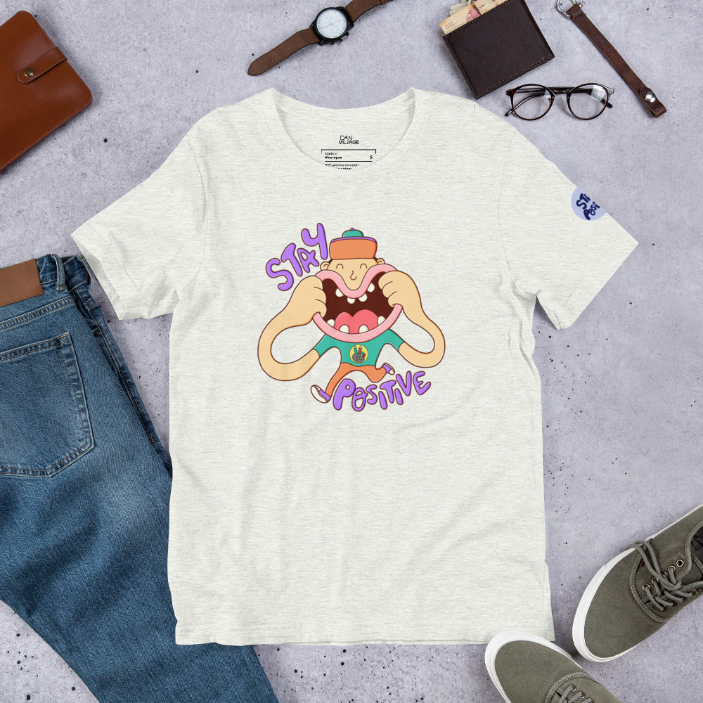 Smiley face wearable art from Danvillage Art Lab for people who like a happy graphic tee
