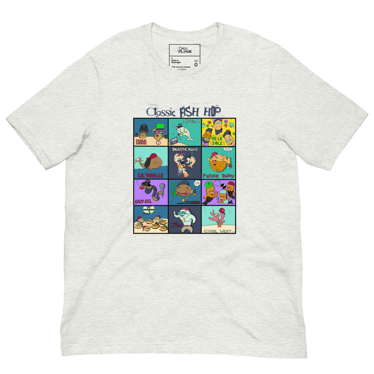 Hip hop graphic tee featuring a funny underwater music scene by Santa Barbara illustrator Daniel Sulzberg