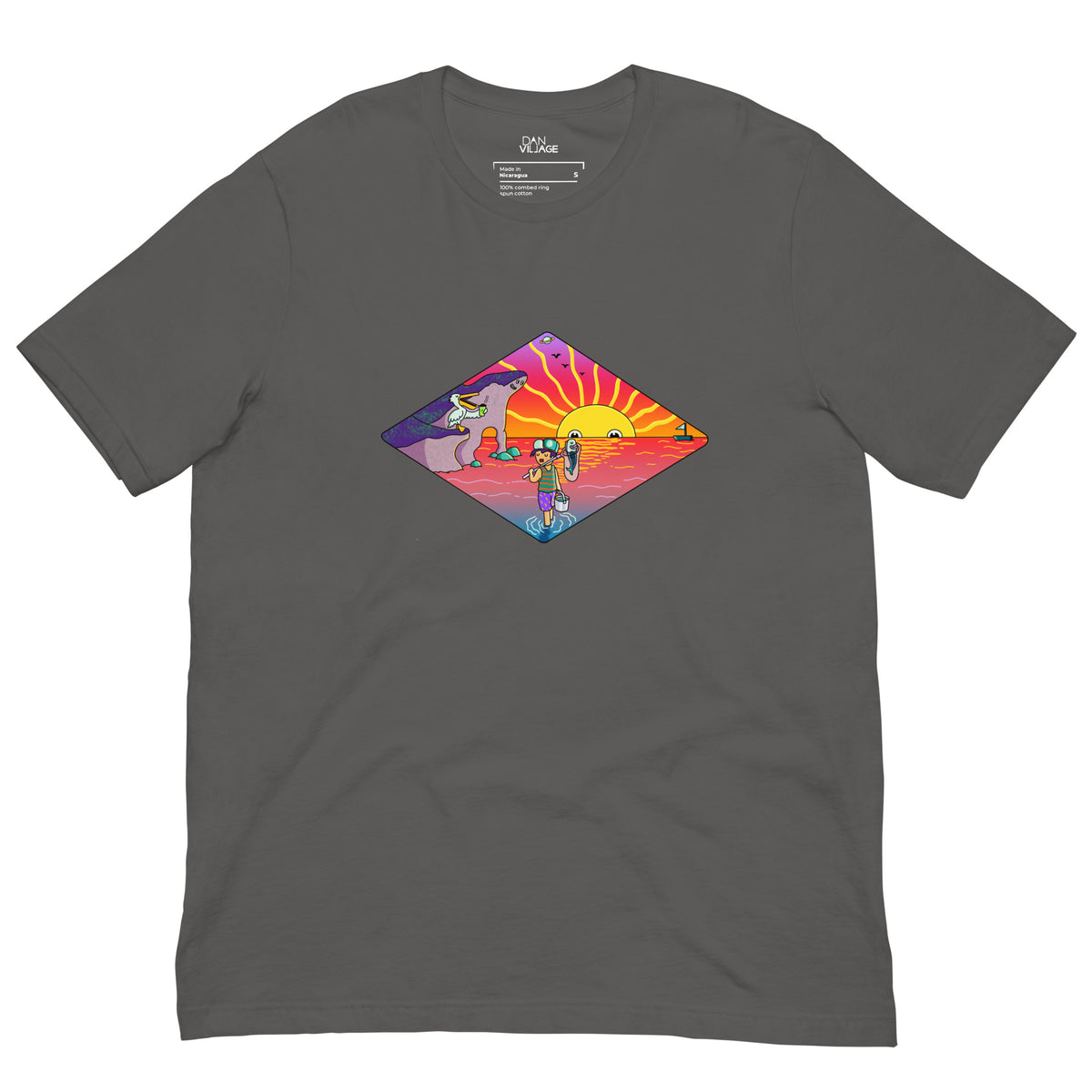 Illustrated beach tee for anyone whose ideal morning involves no email at all