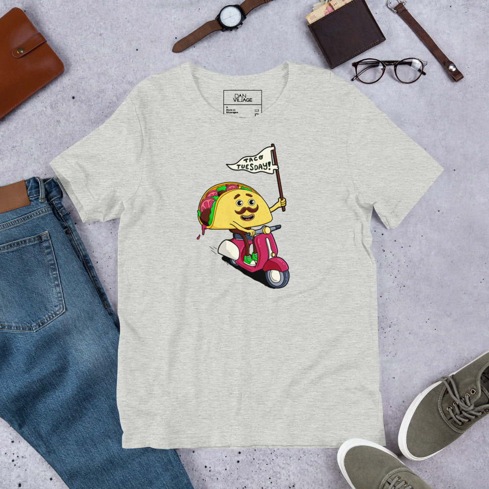 Illustrated taco graphic tee from Danvillage Art Lab for the weekly taco night