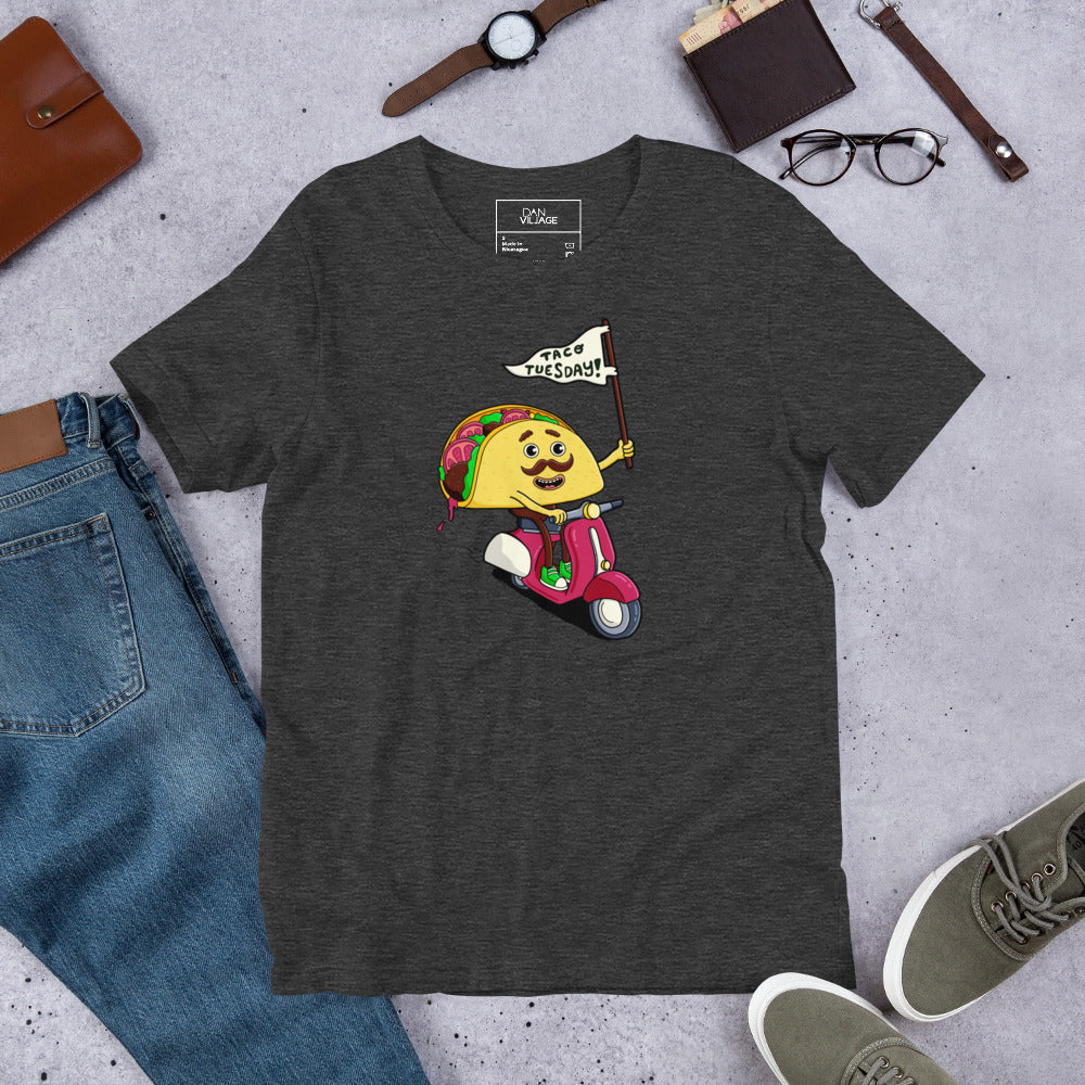Gift-ready food lover tee for the corn versus flour debate, featuring a bold Taco Tuesday graphic