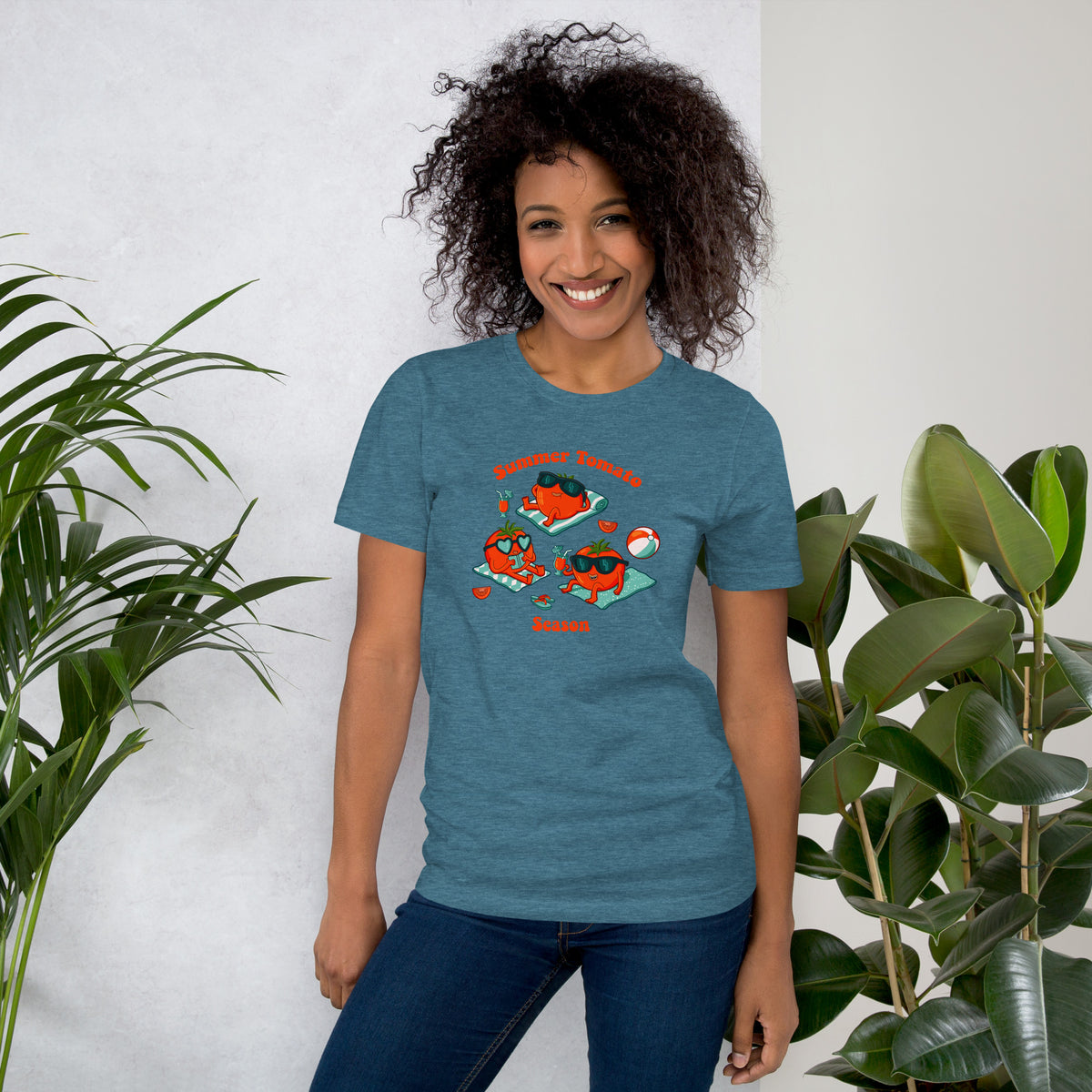 Peak tomato season tee drawn by Santa Barbara illustrator Daniel Sulzberg