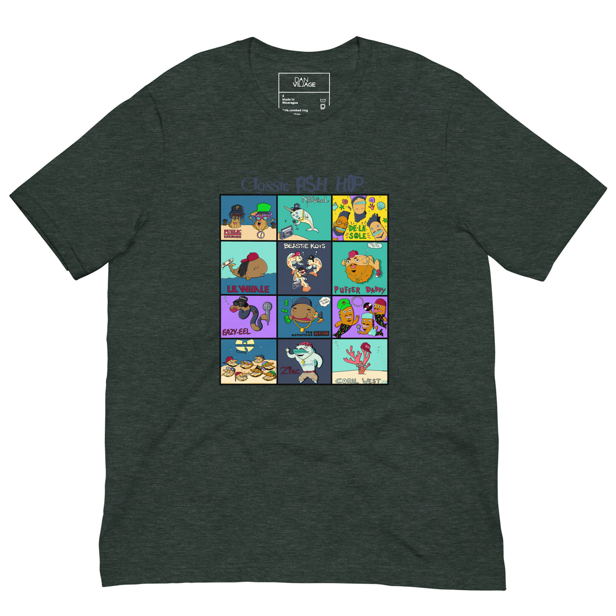 Bold illustrated hip hop graphic tee for music lovers with a sense of humor by illustrator Daniel Sulzberg