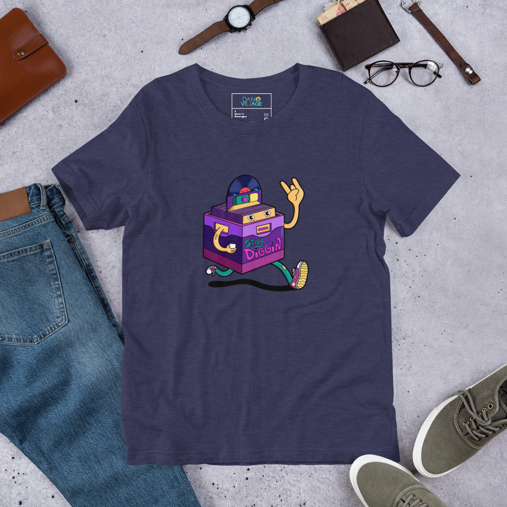 Vinyl records graphic tee, a gift for the record collector who never stops digging