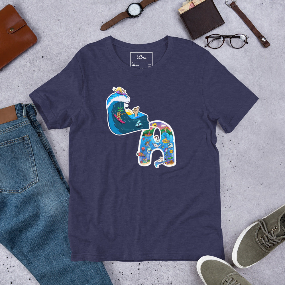 L.A. Beach Vibes t-shirt, an original hand-drawn west coast surf design