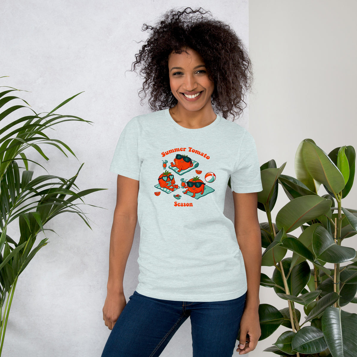 Illustrated summer tomato t-shirt by Santa Barbara illustrator Daniel Sulzberg