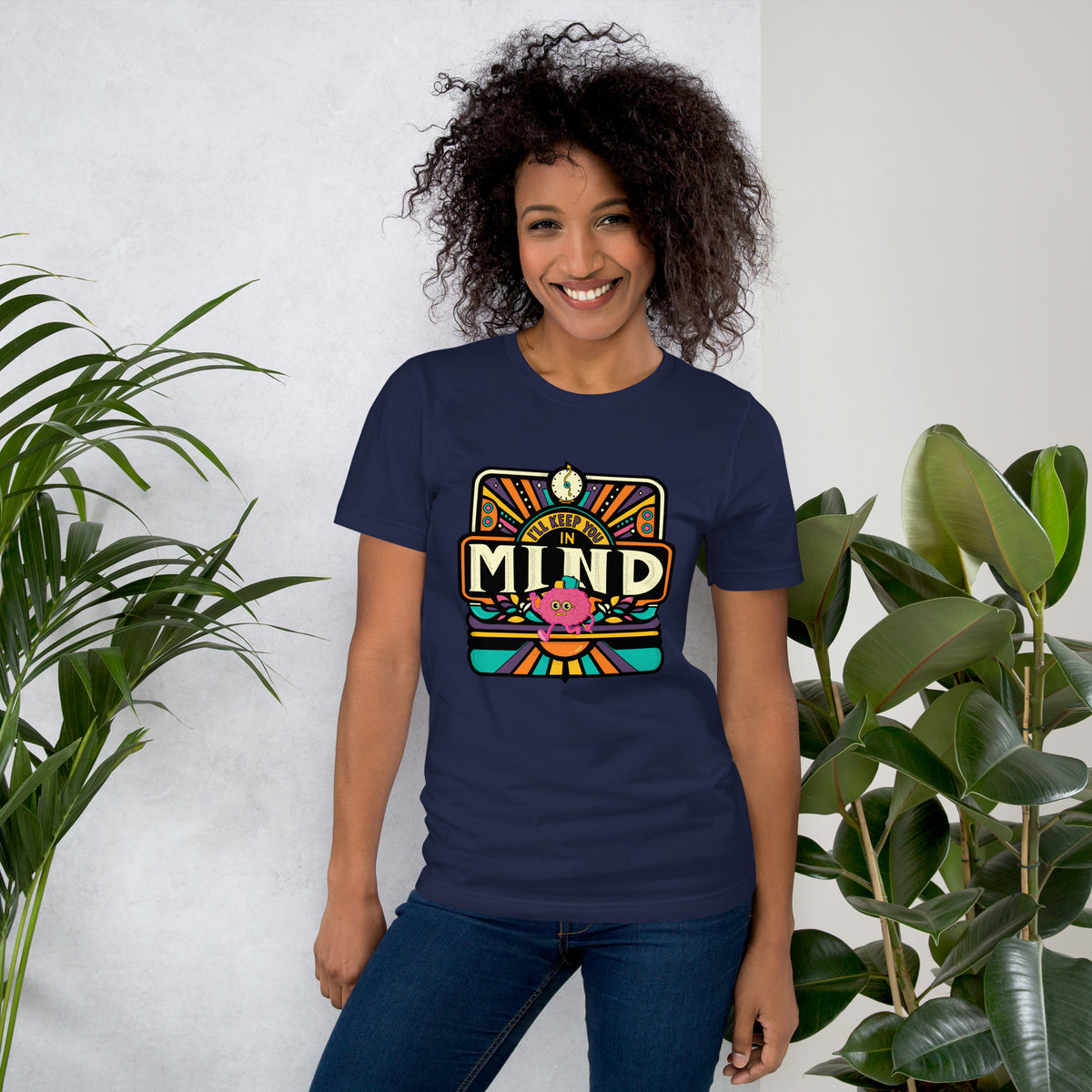Funny freelance life t-shirt with a bold illustrated brain and pencil design