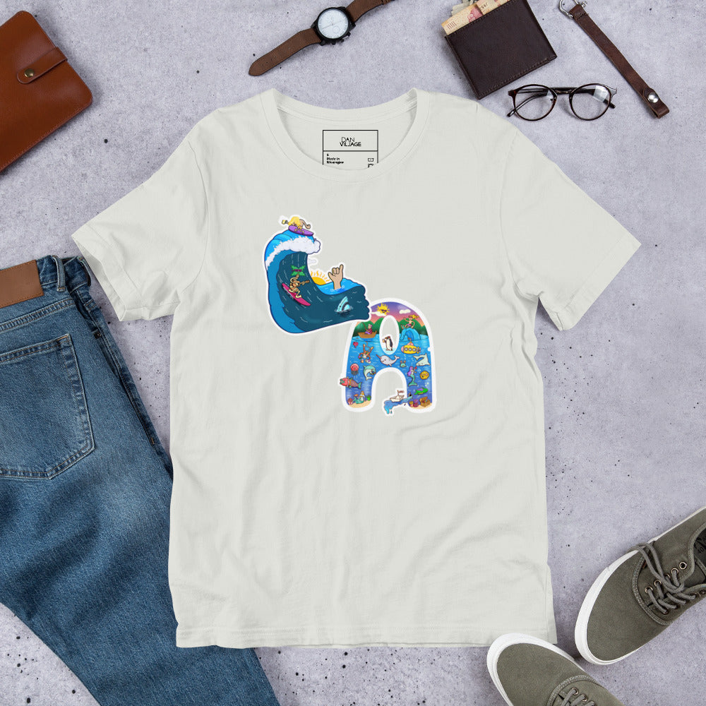 L.A. Beach Vibes graphic tee, an original sunny ocean and surf illustration