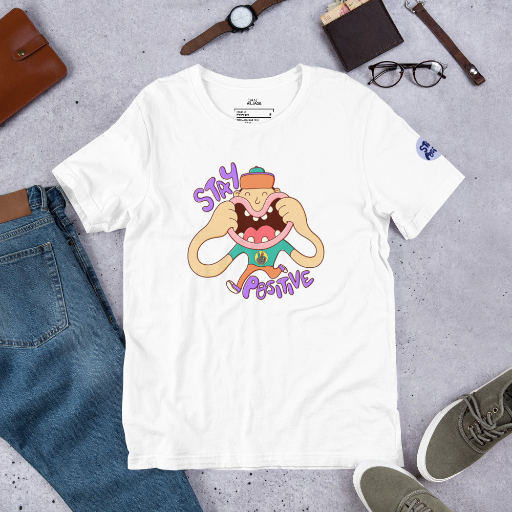 Positivity graphic t-shirt with original character artwork by Daniel Sulzberg