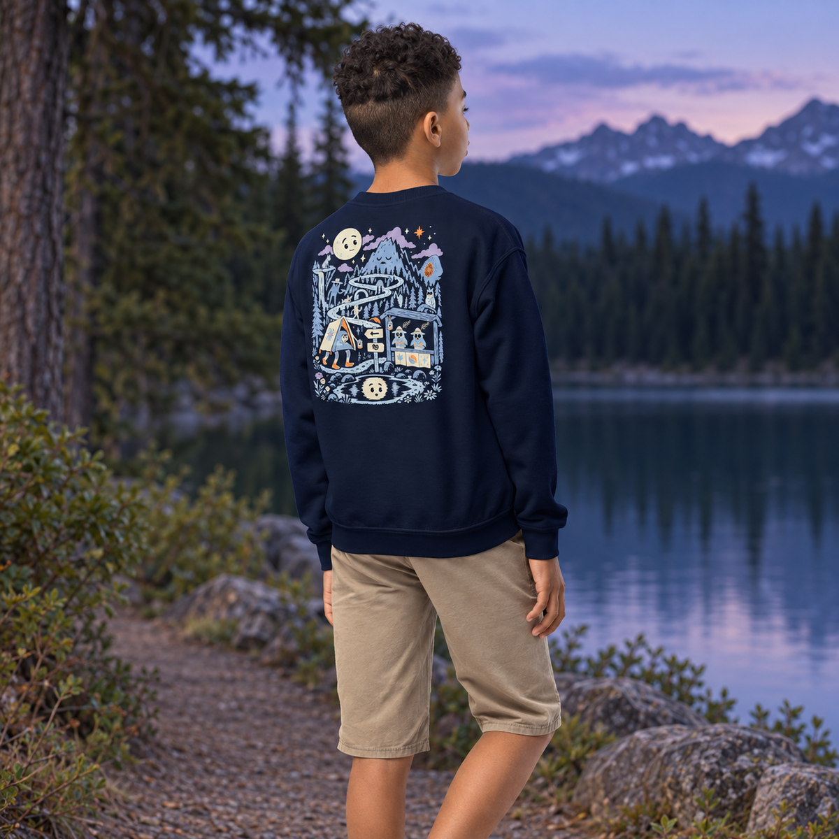 Blue Hour Field Trip Youth crewneck sweatshirt