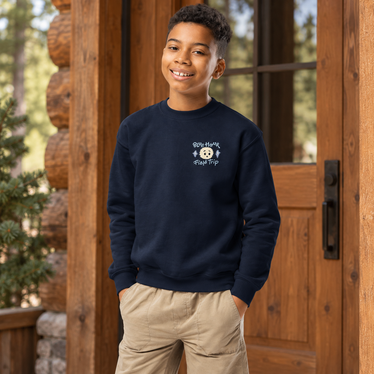 Blue Hour Field Trip Youth crewneck sweatshirt
