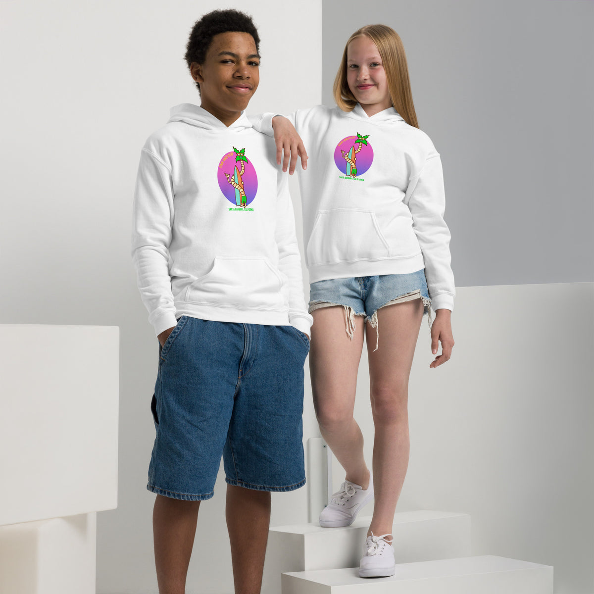 Good vibes beach graphic hoodie for kids from Danvillage Art Lab