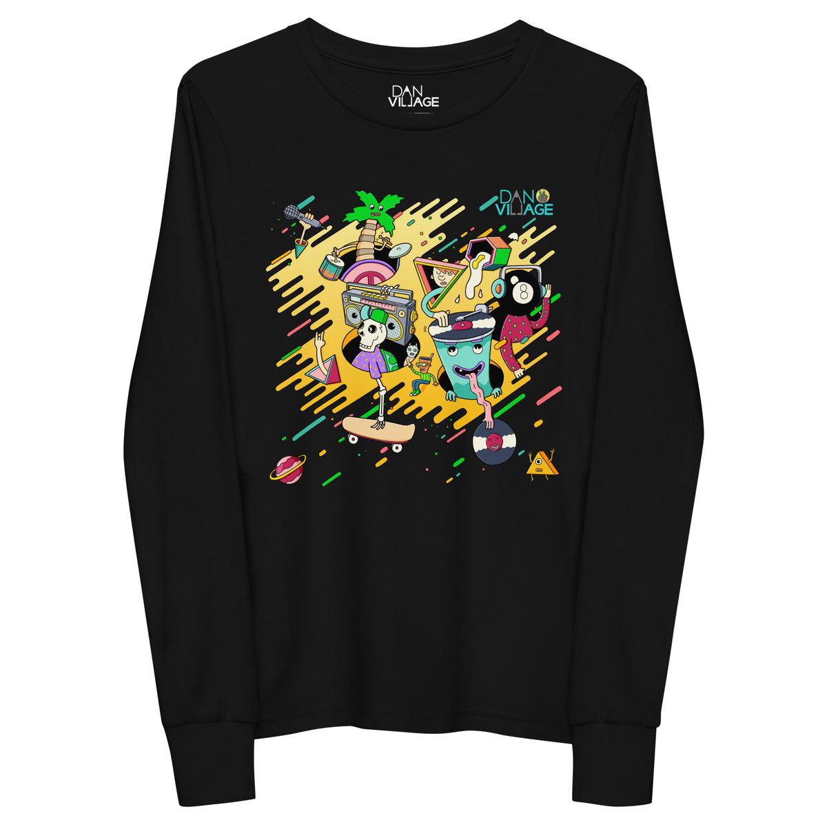 Long sleeve graphic tee for kids whose whole personality is currently music