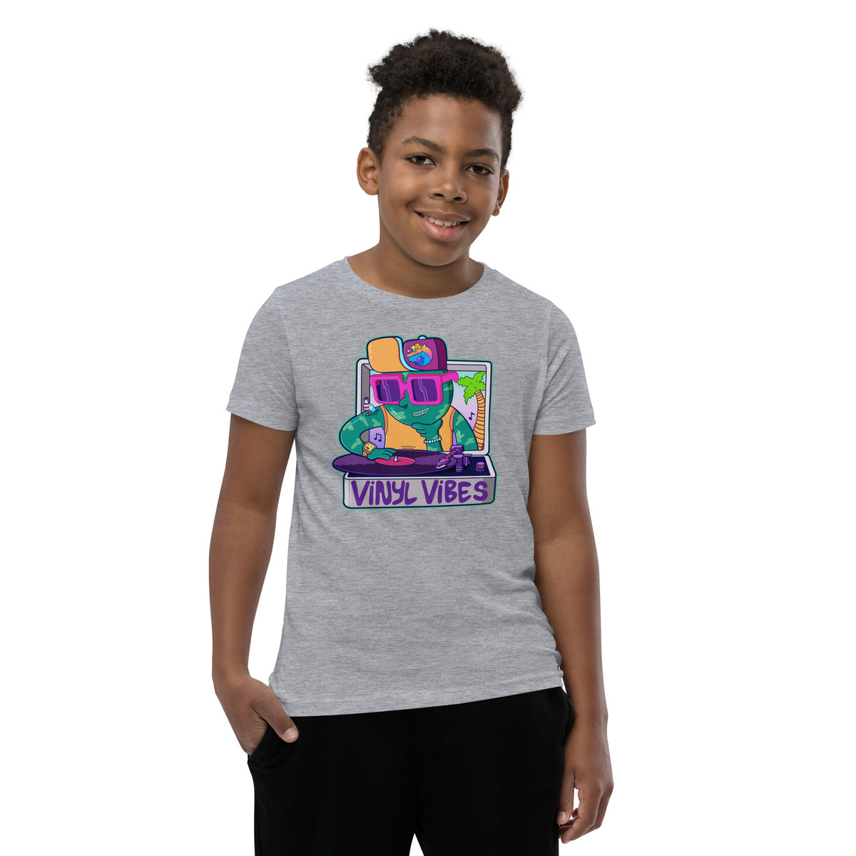 Original illustrated kids music tee for budding vinyl collectors by Danvillage Art Lab