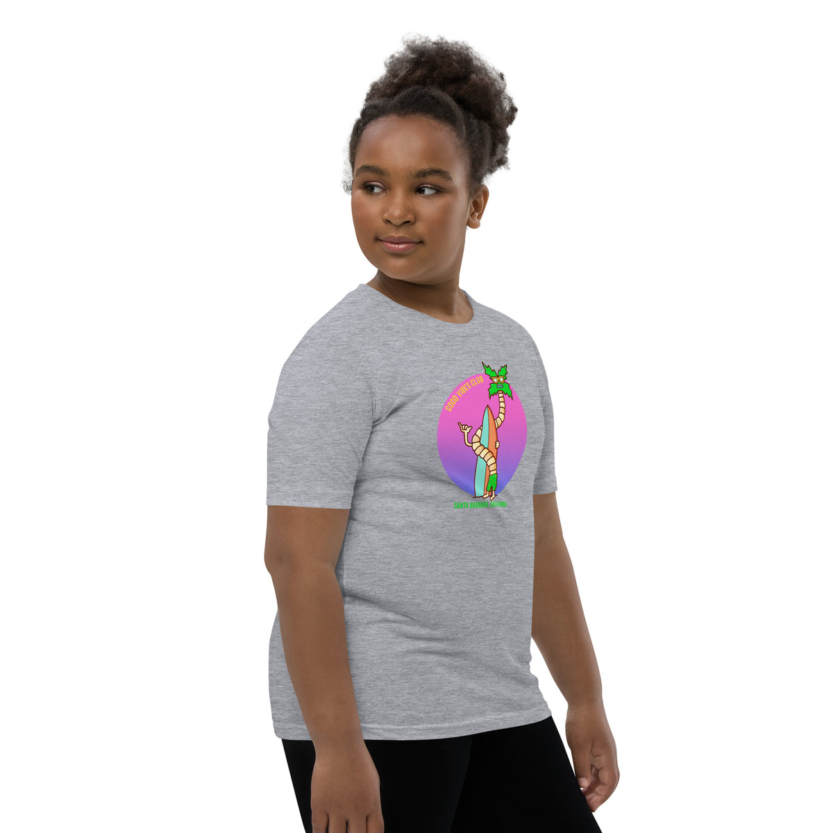 Good Vibes Club Santa Barbara graphic tee in youth sizes for beach lovers