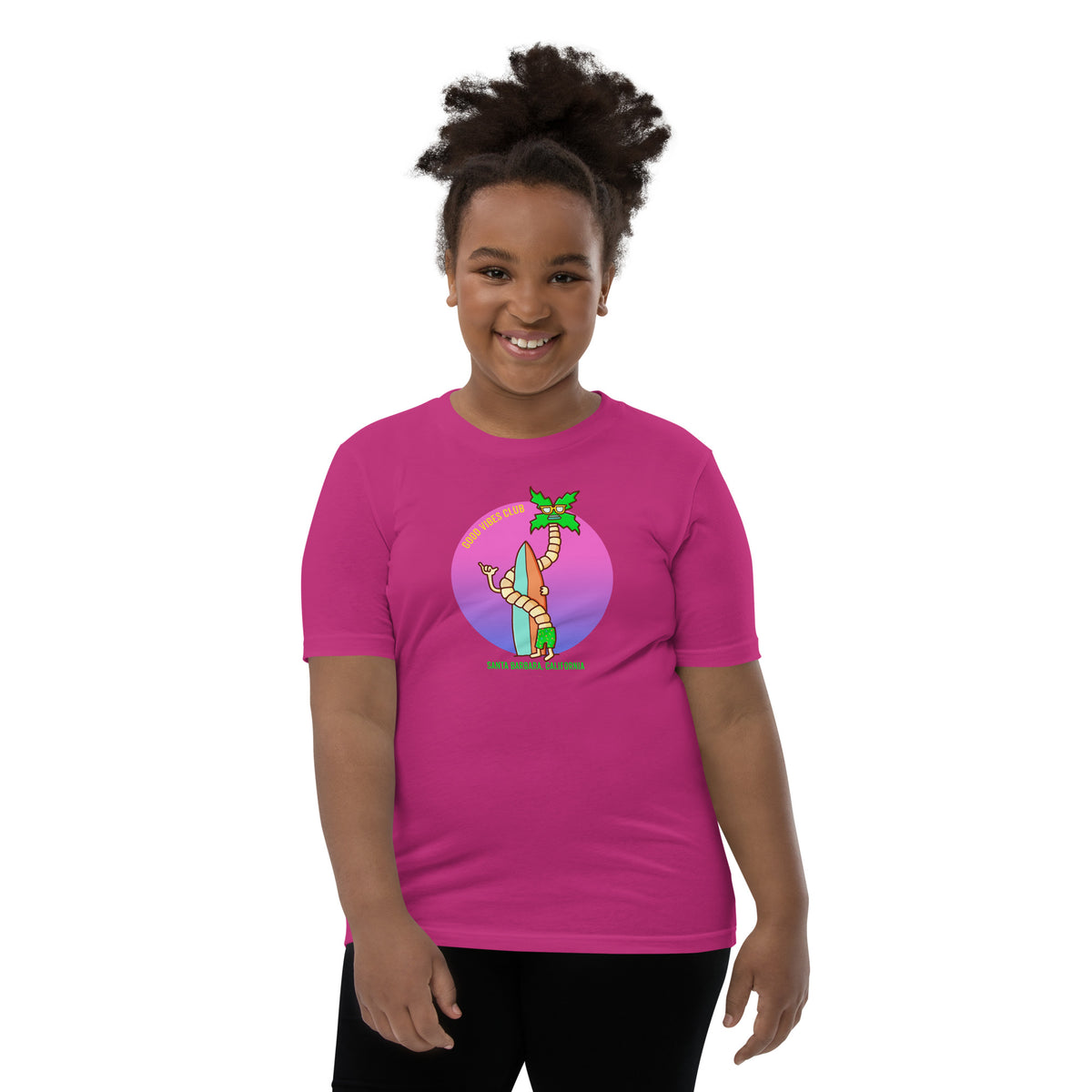Good Vibes Club artwork on a youth graphic t-shirt from Danvillage Art Lab