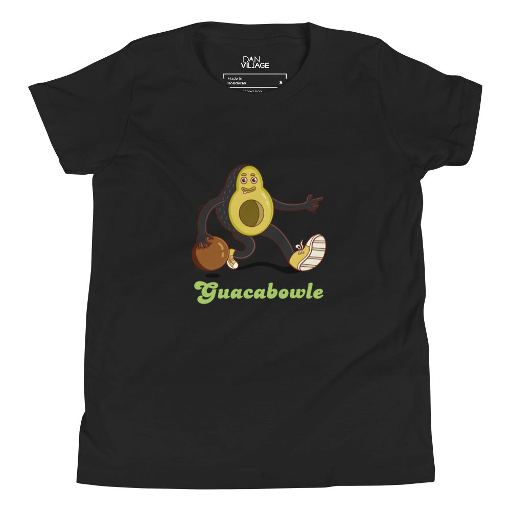 Bright Cali colours and a bowling avocado on an illustrated youth graphic t-shirt