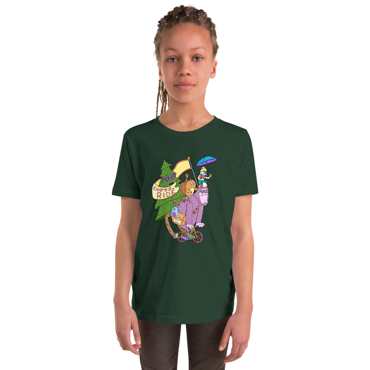 Funny bigfoot bicycle tee, a good gift for kids deep in a cryptid phase