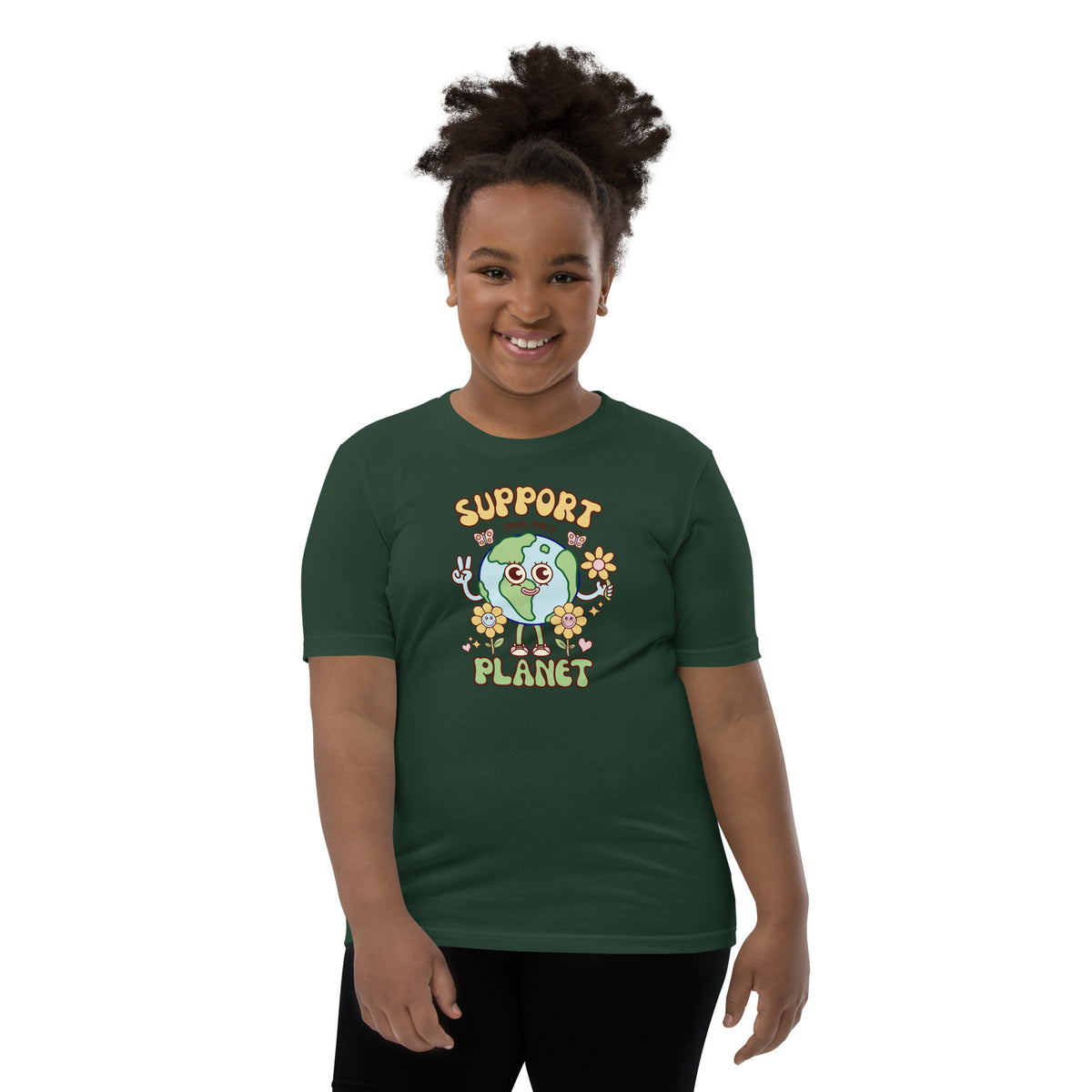 Illustrated eco youth tee from Danvillage Art Lab for school and weekends