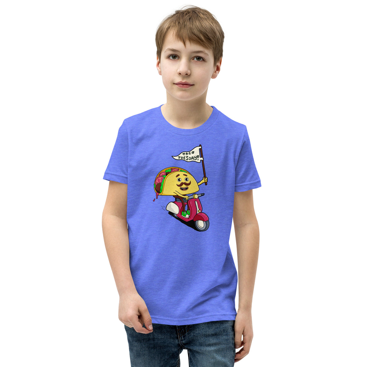 Graphic tee for kids featuring an illustrated taco design by Santa Barbara illustrator Daniel Sulzberg