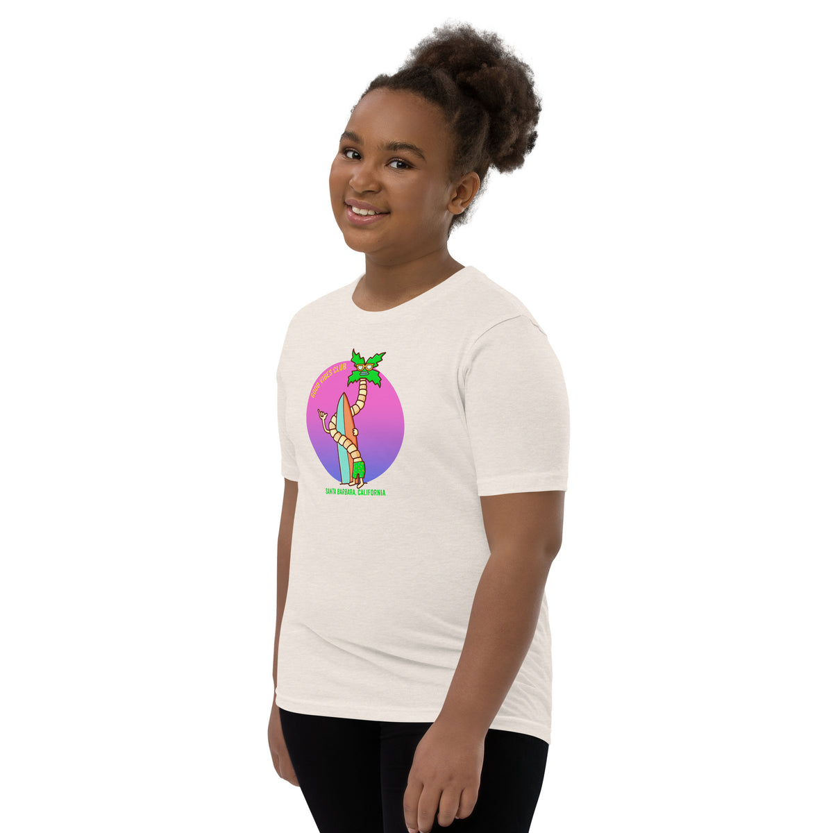 Illustrated California beach youth tee, a good gift for coastal families