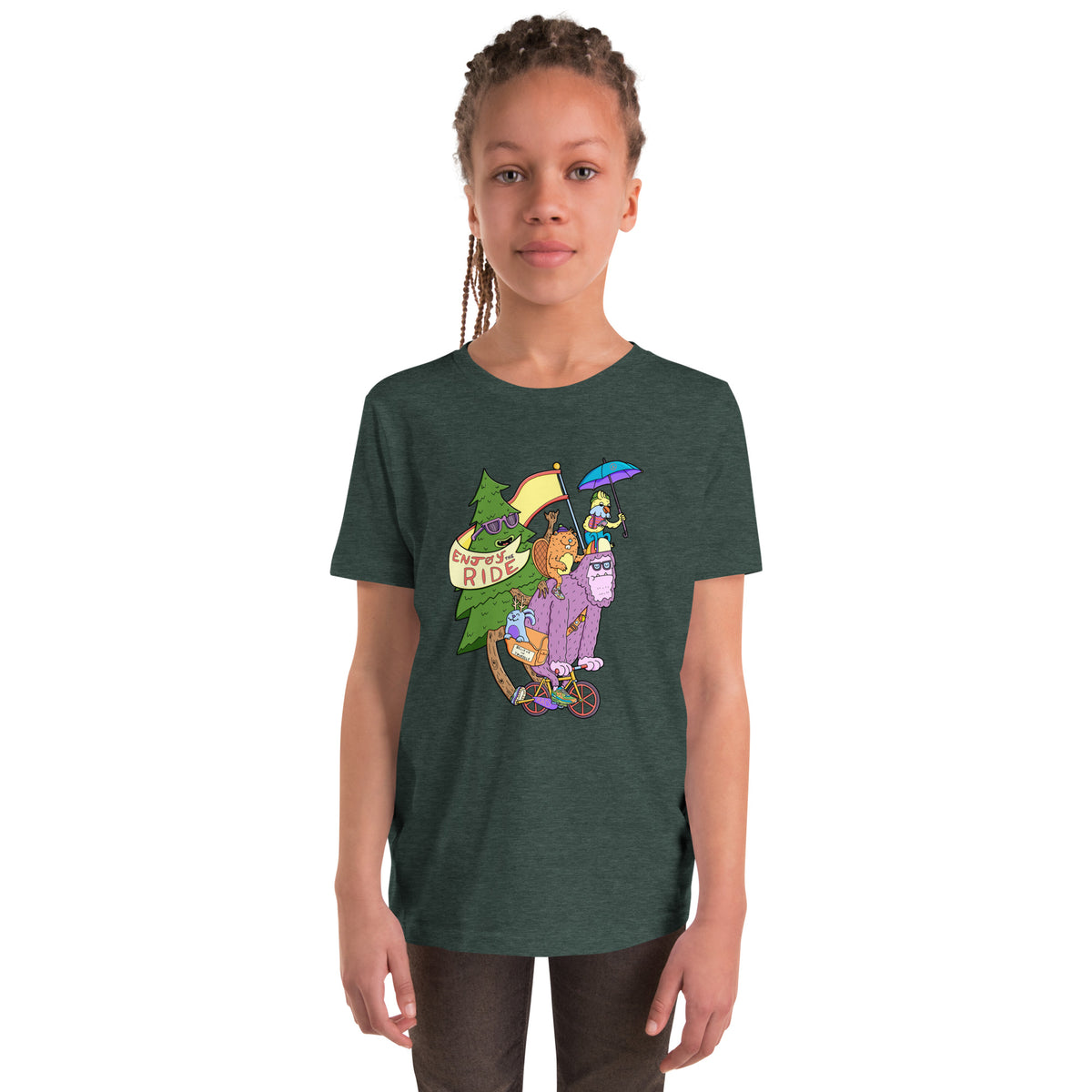 Pacific Northwest inspired kids cycling shirt made by Danvillage Art Lab