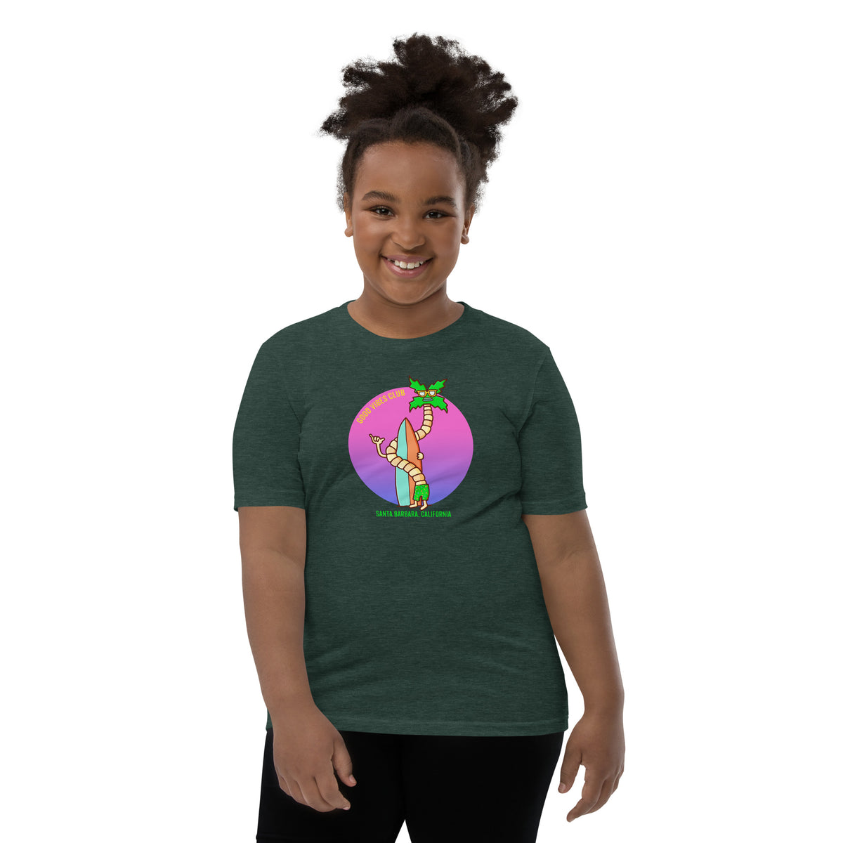 Bright illustrated beach youth t-shirt by Santa Barbara illustrator Daniel Sulzberg