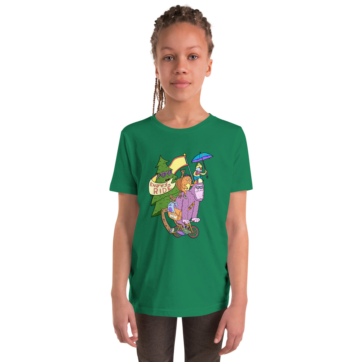 Illustrated sasquatch tee for youth sizes, hand-drawn by Daniel Sulzberg