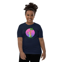 Load image into Gallery viewer, Good Vibes Club Santa Barbara California Palm Tree Surfer Youth Short Sleeve T-Shirt