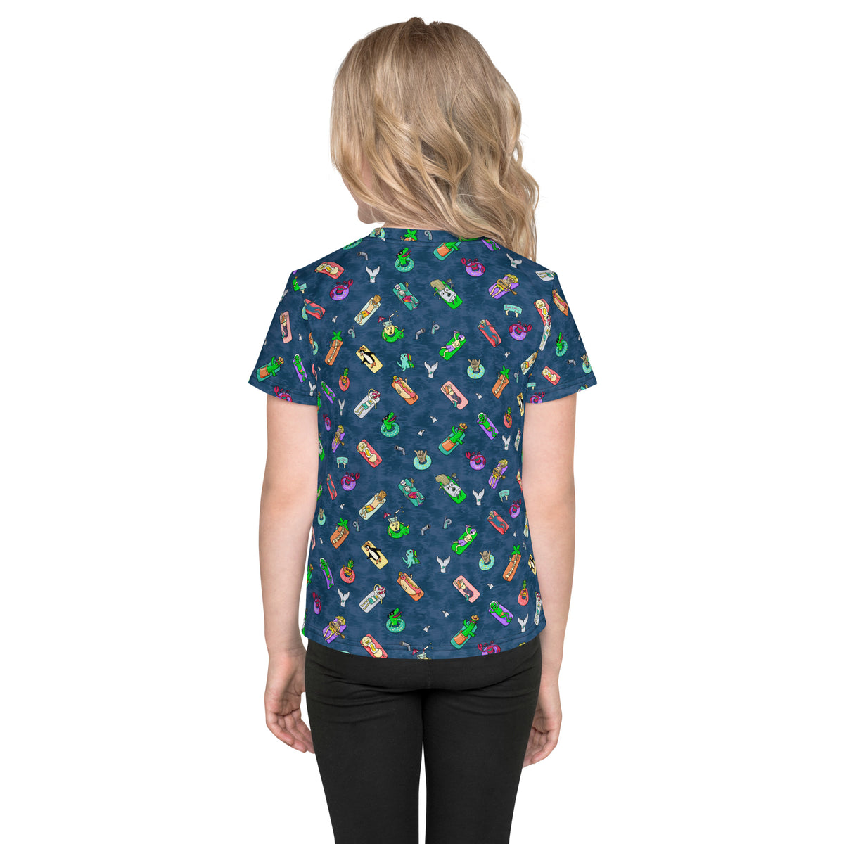Pool and beach day kids graphic tee by Santa Barbara illustrator Daniel Sulzberg