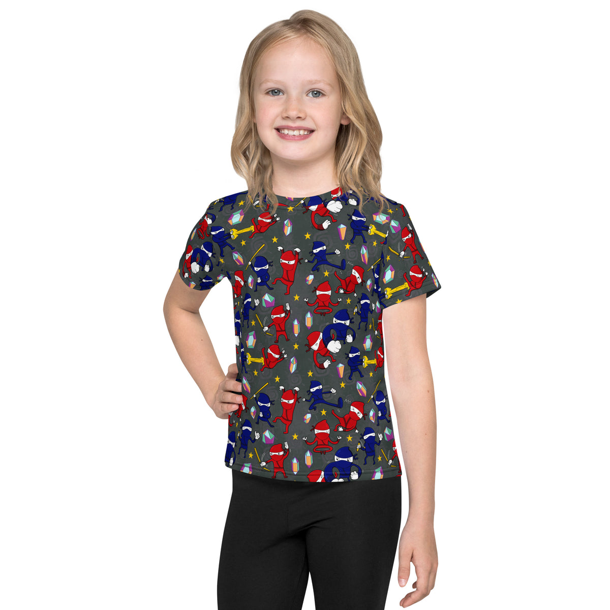 Ninja gift tee for kids who like to kick, chop and somersault around the living room