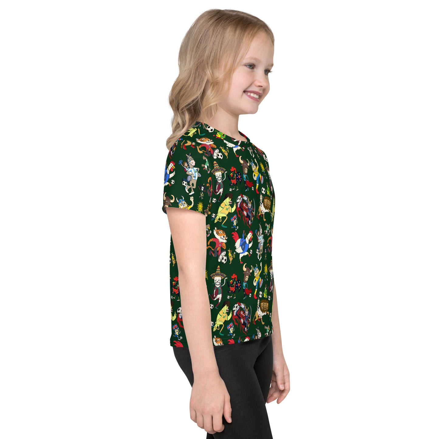 Original football character pattern kids tee from Danvillage Art Lab in Santa Barbara
