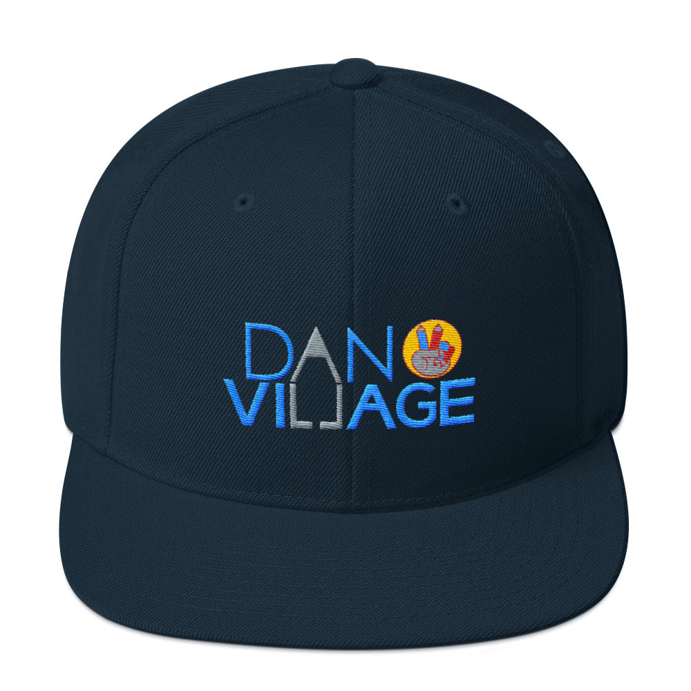 Original illustrated logo snapback hat from Danvillage Art Lab, a badge for colorful citizens