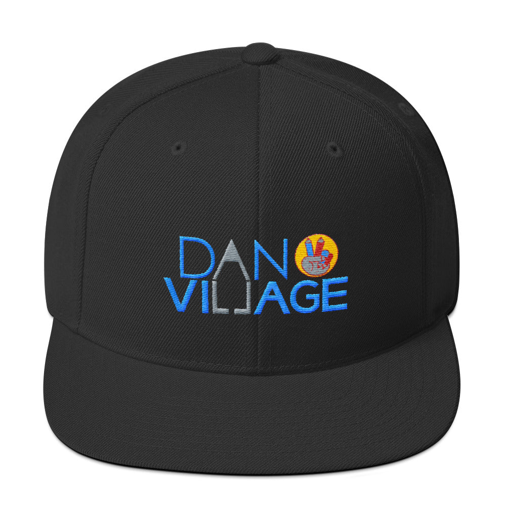 Danvillage flag logo embroidered hat by Santa Barbara illustrator Daniel Sulzberg