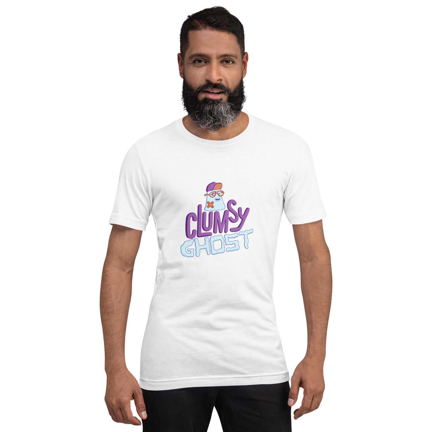 Friendly cartoon ghost t-shirt drawn by Santa Barbara illustrator Daniel Sulzberg