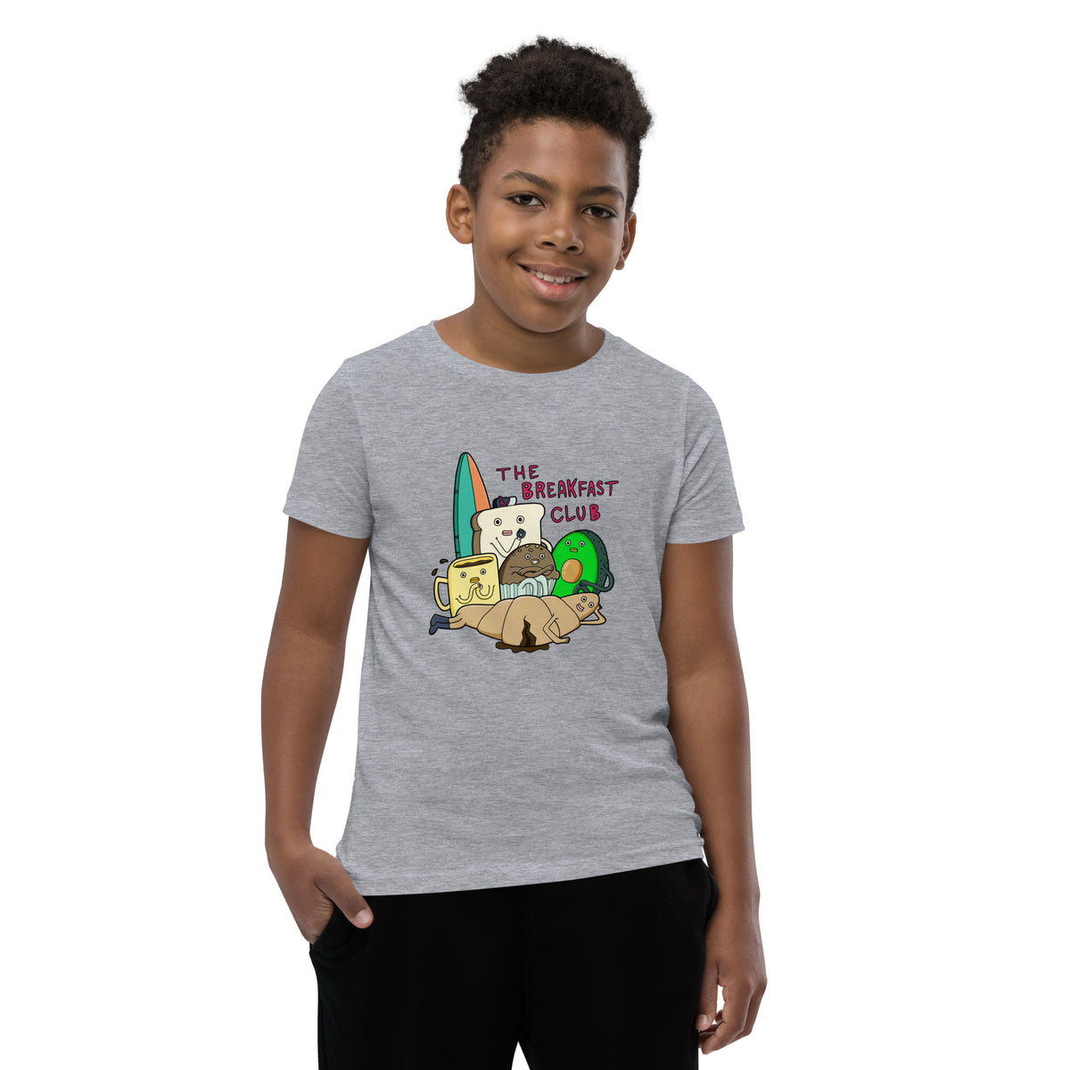 Whimsical illustrated breakfast t-shirt by Santa Barbara illustrator Daniel Sulzberg